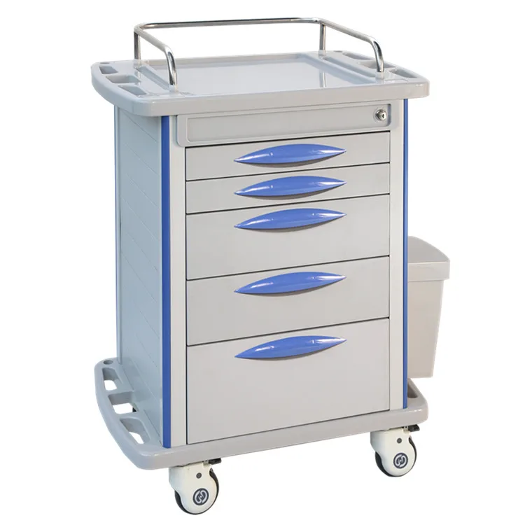 ABS medical equipment mobile medical anesthesia crash trolley cart