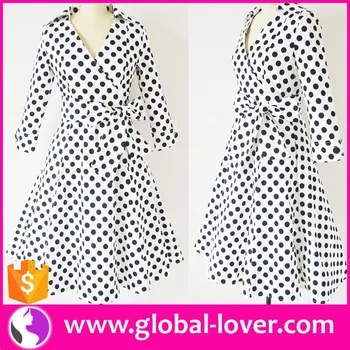 womens black and white polka dot dress
