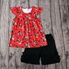 Bulk wholesale baby girls clothes Mickey & Minnie print t-shirt match plain color shorts fashion baby wear clothes