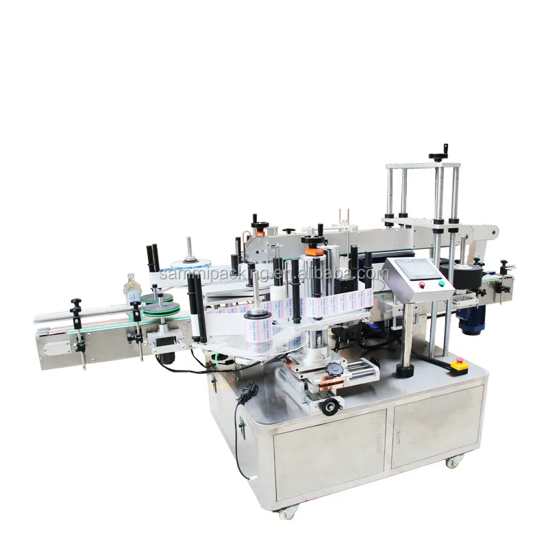 High Efficiency Double Side Bottle Labeling Machine For Flat Bottles