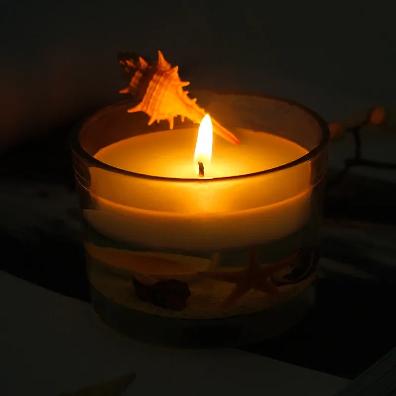 Gel Candle With Seashells Gel Jelly Wax Candle Birthday Gifts For Guest Buy Gel Wax Candles