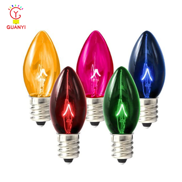 C7 Ul Certificate Clear Incandescent Christmas Light Bulbs For Us