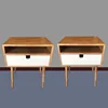 Retro Nordic Home Furniture Wood Corner Sofa Table Night Stand with Drawer