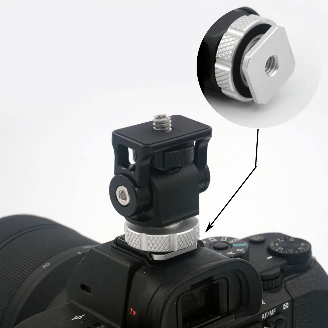 Mini Hot Shoe Mount Adapter Pan Tilt Adjustment For Atomos Smallhd Ikan