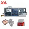 full automatic forming cutting stacking three station thermoforming machine