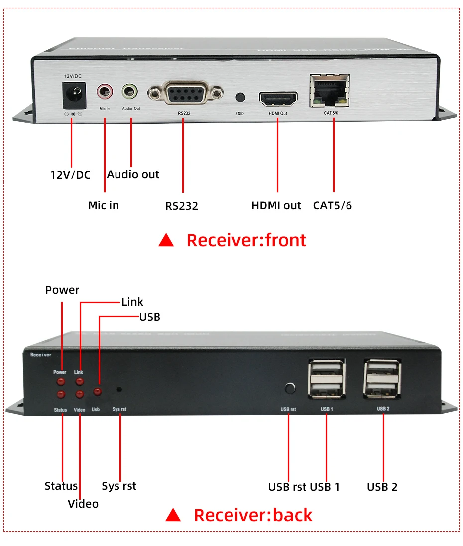 Extend Mic Keyboard Mouse Audio Usb Transceiver 120km Hdmi Kvm 4k ...