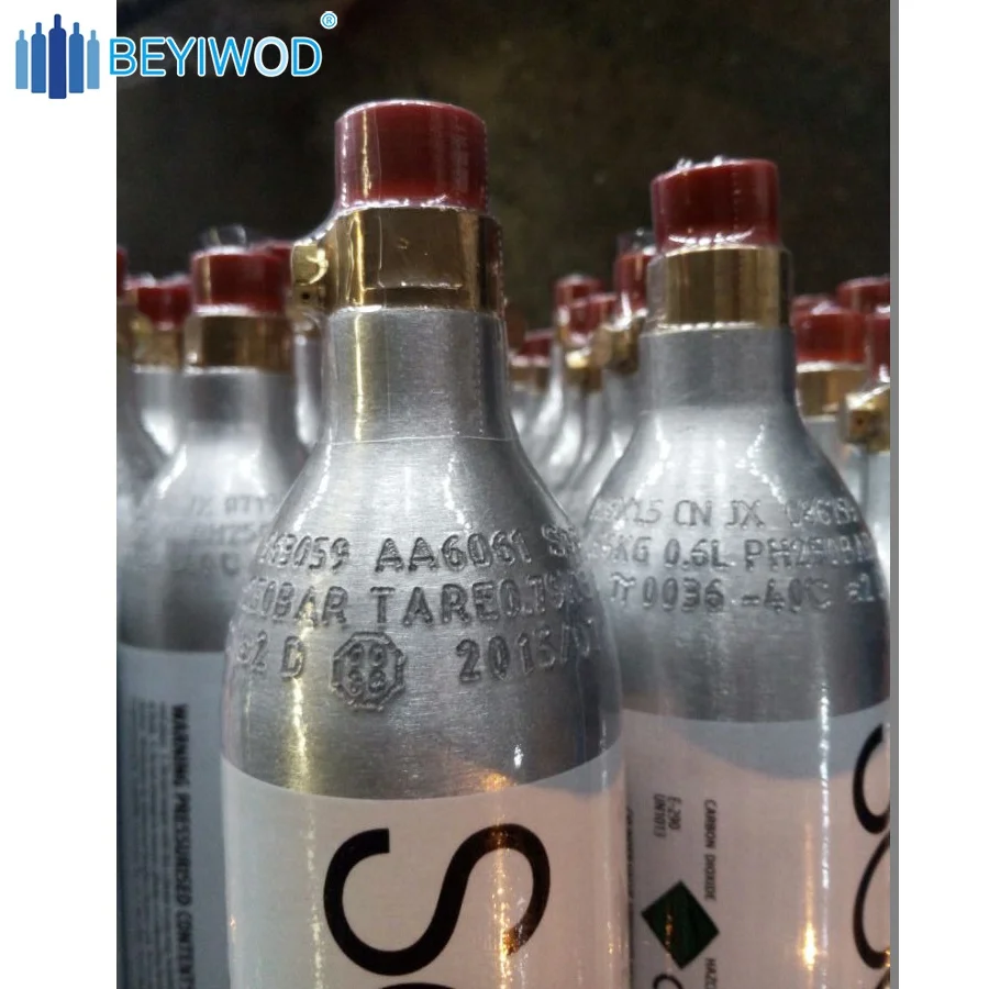 Soda Prince Brand 0.6l Aluminum Co2 Bottle/co2 Tank/co2 Cylinder With