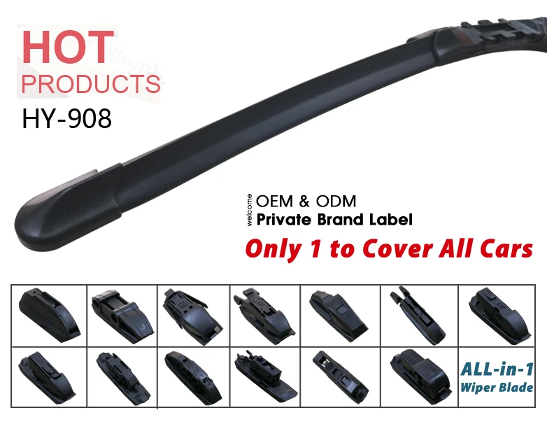 Multi clips flat wiper blade fit for more than 99% car models