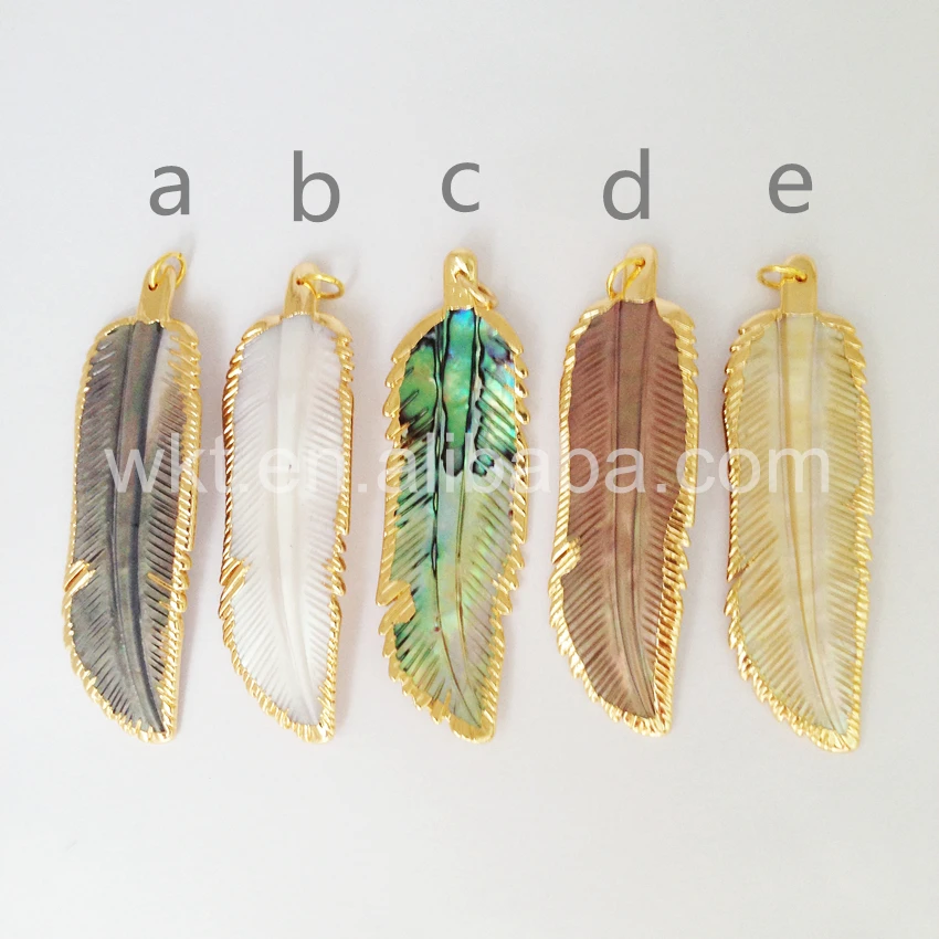 Natural Multi-Color Sea Abalone Shell Sliced Pendant 18k Gold Plated Earrings