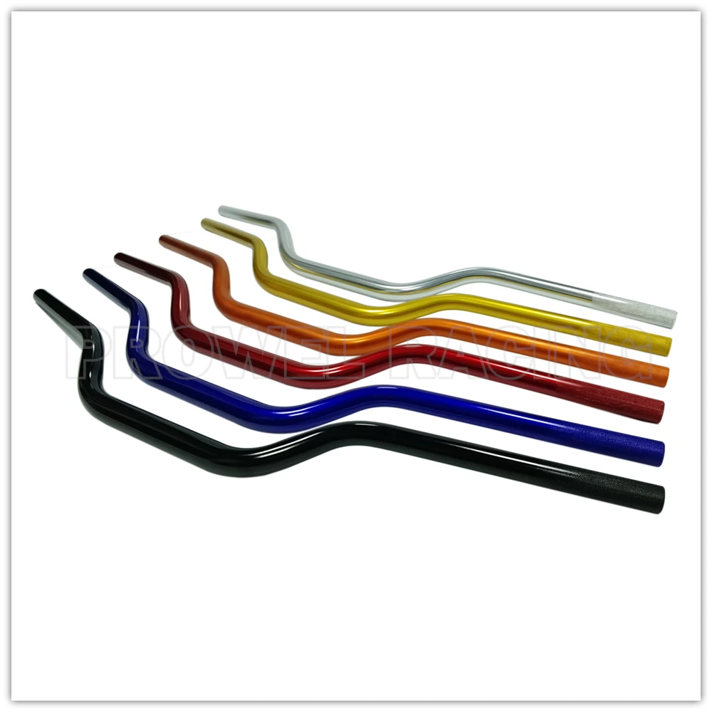Sport Aluminum Mini Bend Motorcycle Handlebars - Black, 7/8" Diameter, For Off-Road & Dirt Bikes
