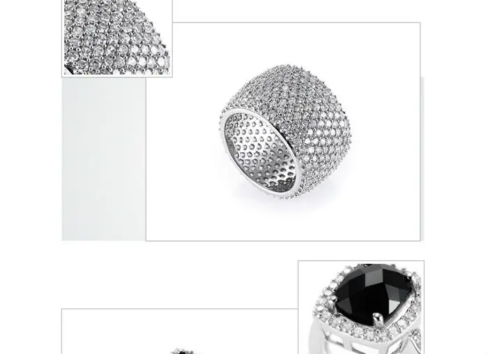Pink stone flower silver diamond handmade ring jewelry wholesaler