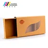Customized Logo Kraft Paper Plastic Window Slip Open Drawer Box