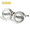 KMC041 Xukim Blank photo cufflinks gift design cufflinks and Wholesale Customs Logo Simple Cufflink