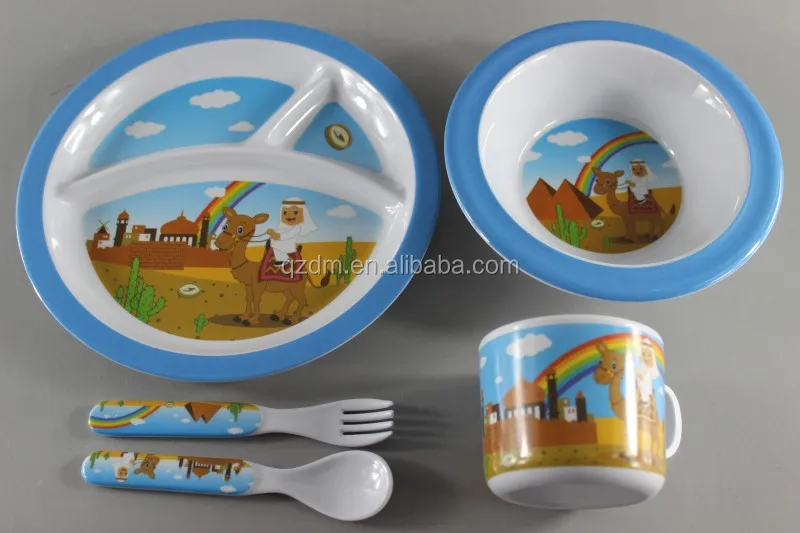 5pcs Melamine Kid's dinner set ,Lunch Tableware set
