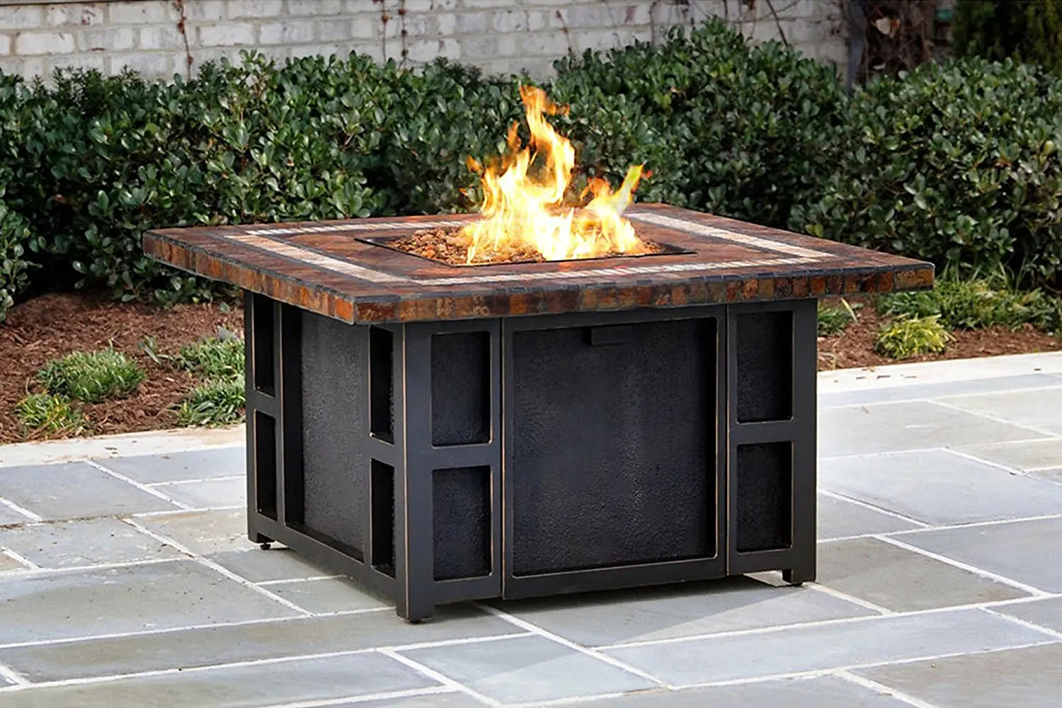 1963.12. Ice Cooler Carts Goldie's Square Fire pit Slate Table With St...