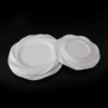 Round disposable plate PS plastic dinner plate with hot stamping hotel restaurant plate