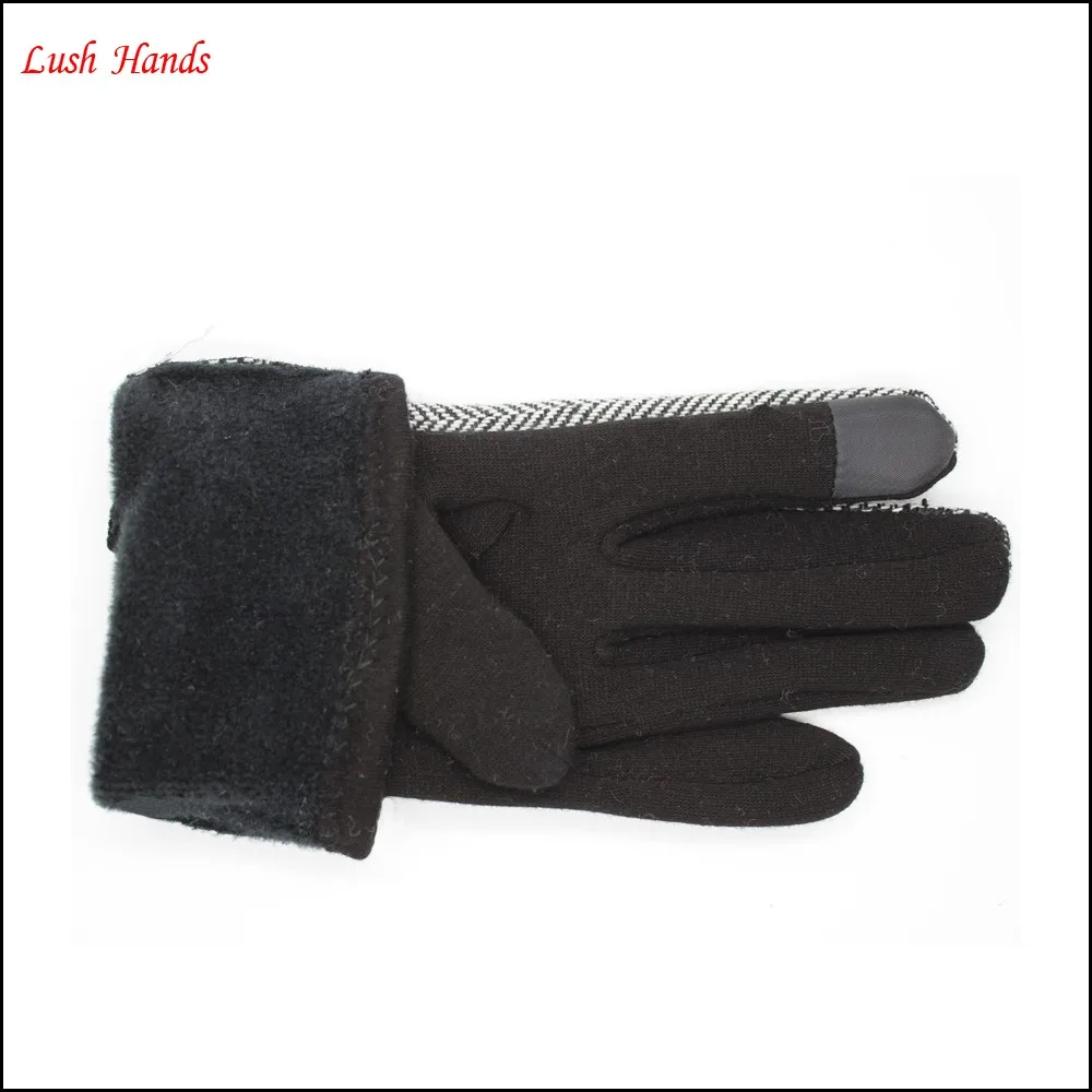 2016 ladies micro velvet smart touching screen gloves for wholesale