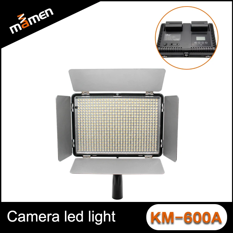 Fashion Camera LED Light With LCD Screen Indicator KM-600A With 600 Leds High Quality Studio LED Video Camera Light For DSLR