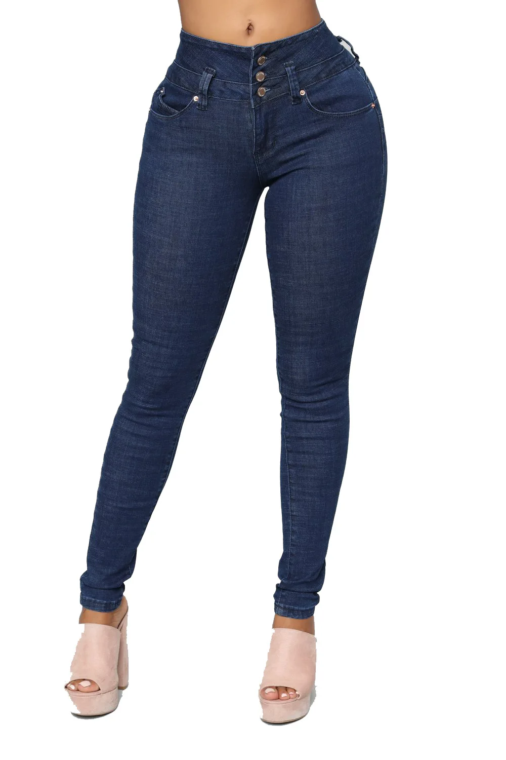 High Waist Ladies Stretch Blue Jeans Pants Skinny Women Denim Jeans ...