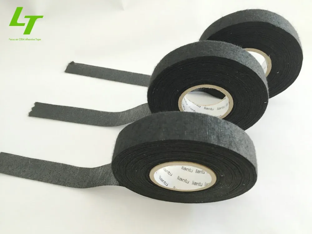 Custom Auto Wire Harness Polyester Insulation Pipe Black Cloth Adhesive