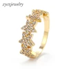 Pave setting star picture ring jewelry America style simple trendy 18k gold ring
