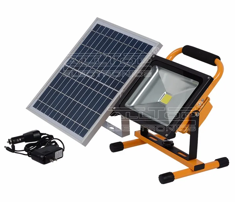 Outdoor ip65 rechargeable color changing 30w led solar flood light