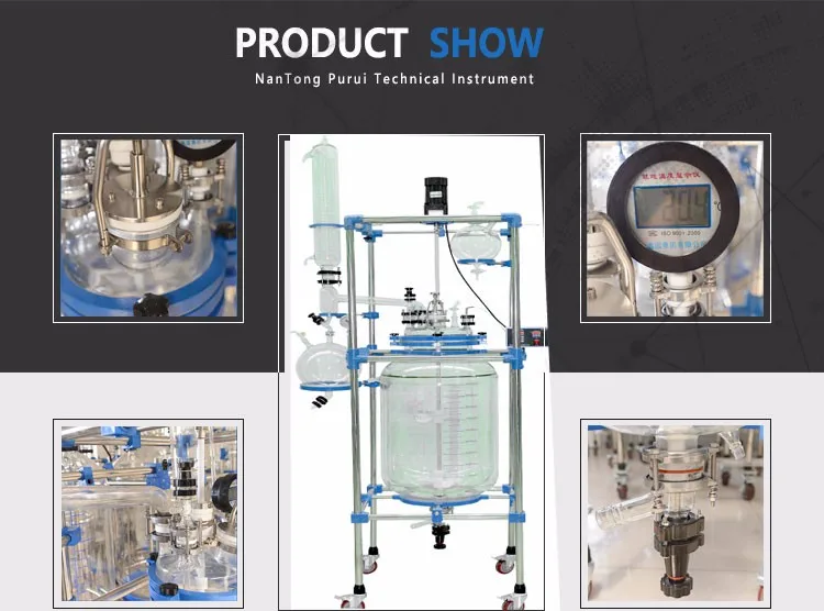 Lab Crystallizer Equipment Crystallization 50l Jacketed Glass Reactor ...