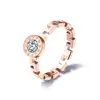 Roman numerals diamond stainless steel plated rose gold Great Wall ring