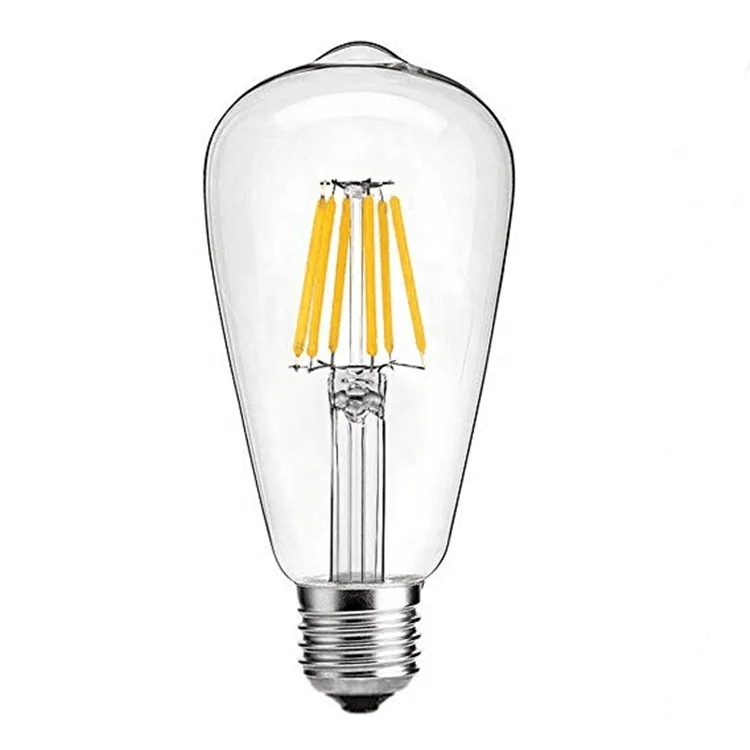 2019 Popular Dimmable 6W Vintage Edison LED Bulbs ST64 60W Equivalent LED Filament Light Bulb