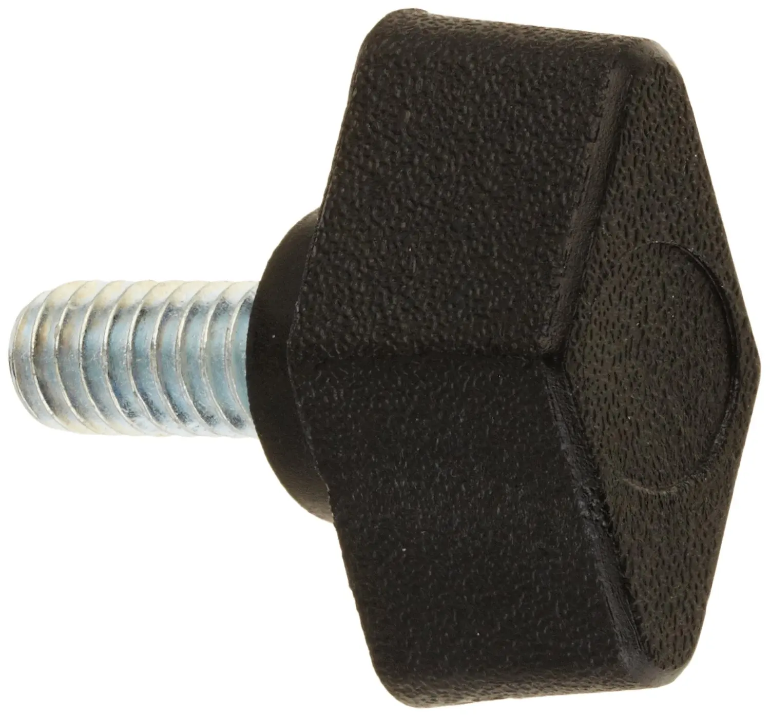 DimcoGray Black Thermoplastic Wingnut Knob, Zinc Stud: 1/4-20" Thread x 5/8 Length, 1" Diameter x 5/8" Height x 1/2" Hub Dia x 1/8" Hub Length (Pack of 10)