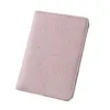 Deluxe leather travel passport holder with debossed fancy flower picture in rose quartz