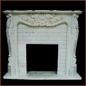 Beautiful Modern Carved Fireplace Mantel Used White Marble Stone Indoor Decoration For