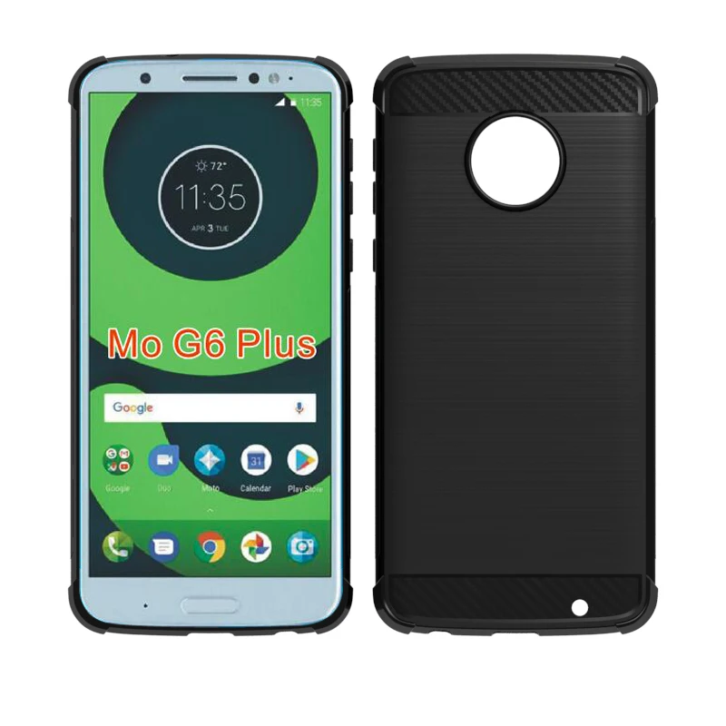 newstyle Carbon Fiber Cover soft Tpu Brushed case For Motorola moto G6 Plus