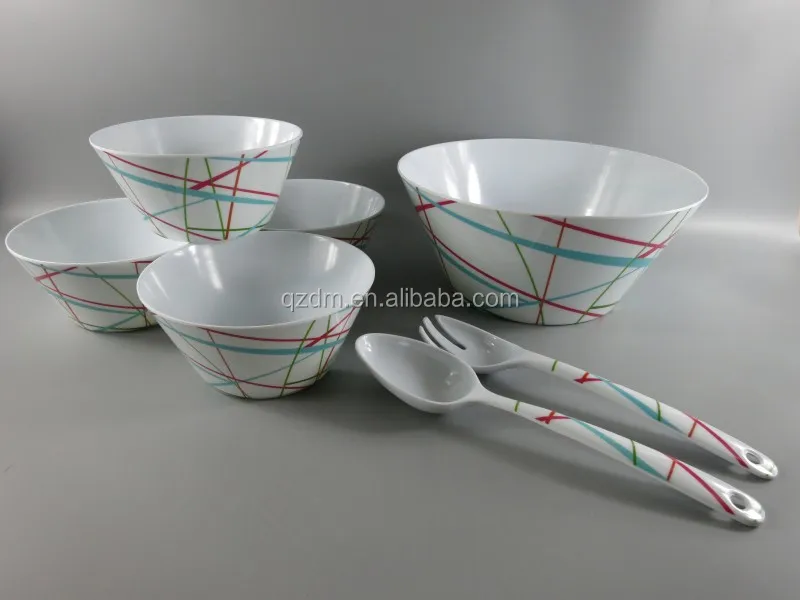 Western style 7 Pcs Melamine Salad Bowl set