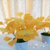 hot sale artificial mini plastic potted plant ginkgo tree with good quality for table decoration