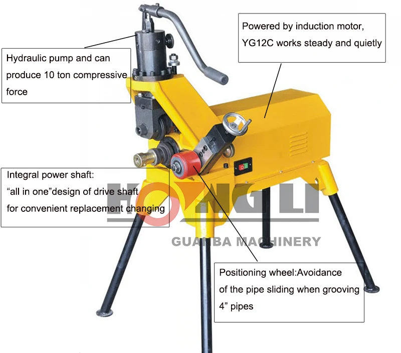 750w Pipe Grooving Machine/hydraulic Steel Pipe Grooving Machine 2"12