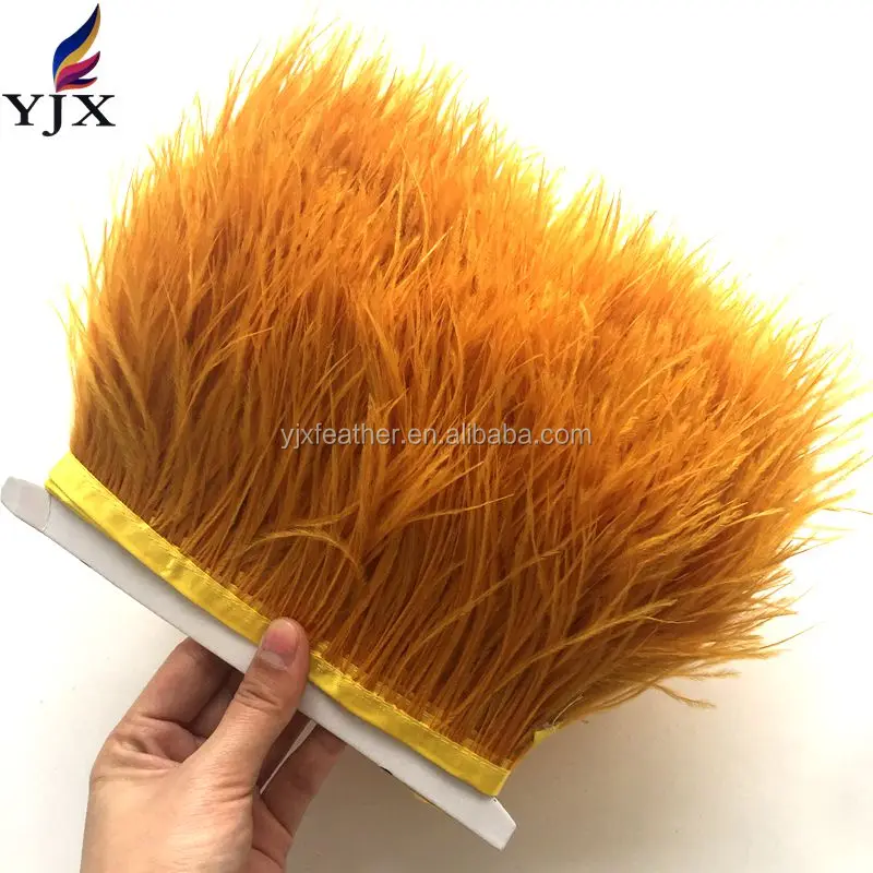 Top Quality 8-10cm Dyed Gold Colour Decorative Real Ostrich Feather ...