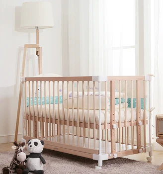 baby crib natural wood
