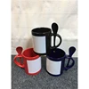 11oz colorful sublimation mugs cups with custom printing white patch Spoon insert Mug