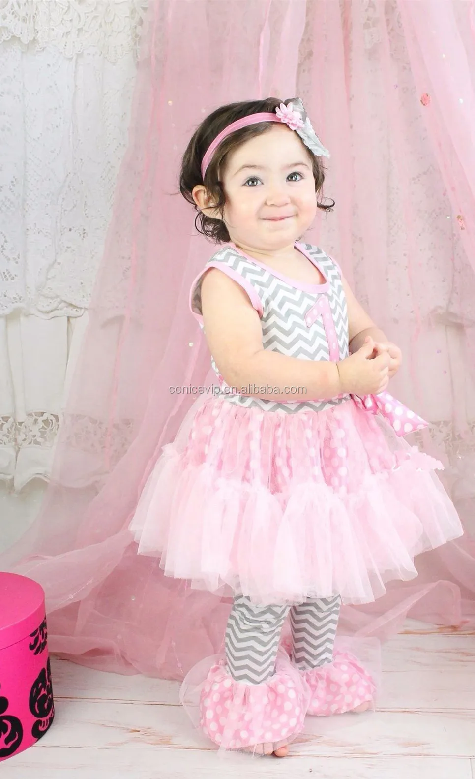 Girls Boutique Clothing Sets Flower Drss With Strip Briefs Little Girls