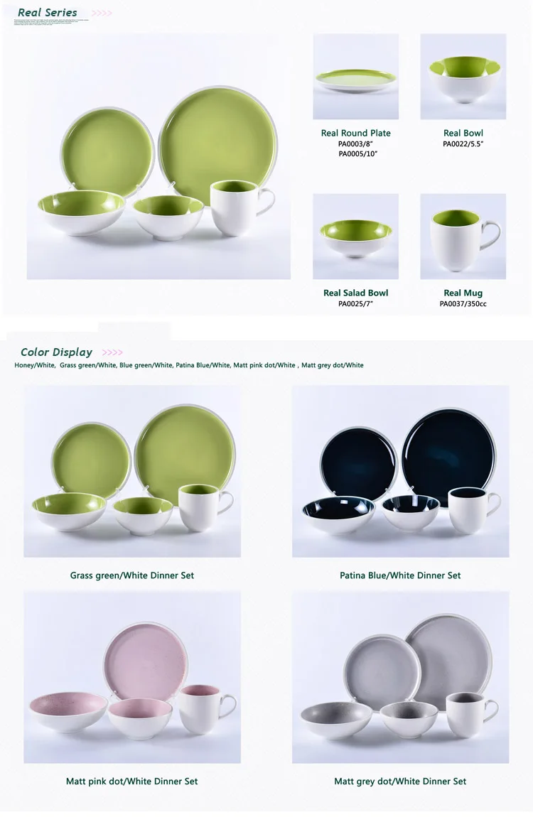 Color Glaze Wholesale Restaurant Dinner Plates Rustic Ceramic Dinner