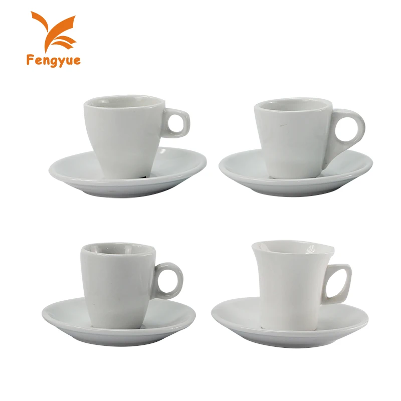 180ml White Custom Bulk Porcelain Tea Cups And Saucers For Logo Printed