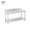 Kitchen Adjustable Work Table, High Quality Adjustable Stainless Steel Worktable With under shelf & Backsplash