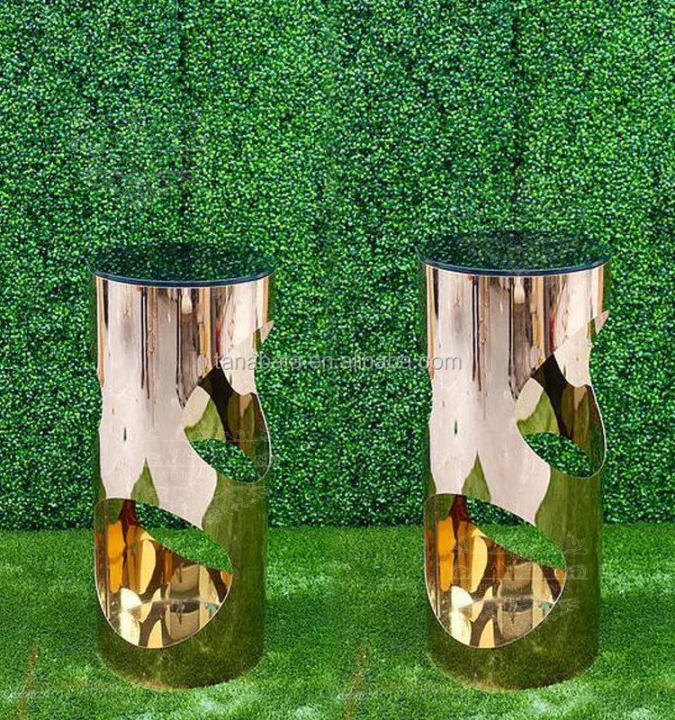 Factory Directly Sales Stainless Steel Golden Party Round Bar Table