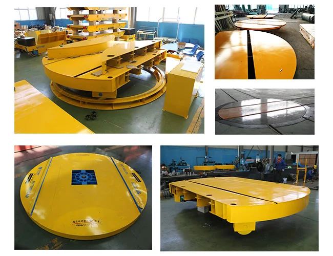 Turntable Transfer Cart untuk gerobak penanganan material industri khusus yang digunakan di gudang