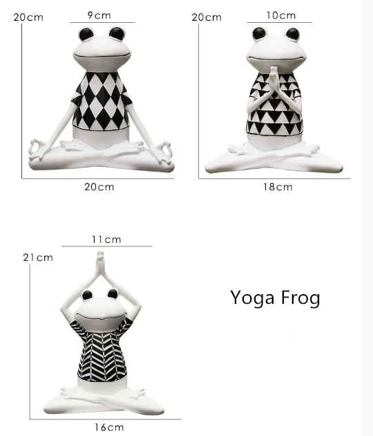 Hot Sale Custom Funny Resin Yoga Frog Figurine Statue Frog Crafts Home