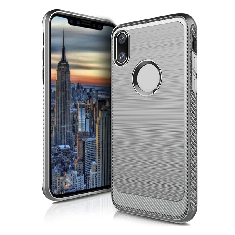 Texture Brush Carbon Fiber Slim Case For Apple IPhone X/8/7/6 Cover