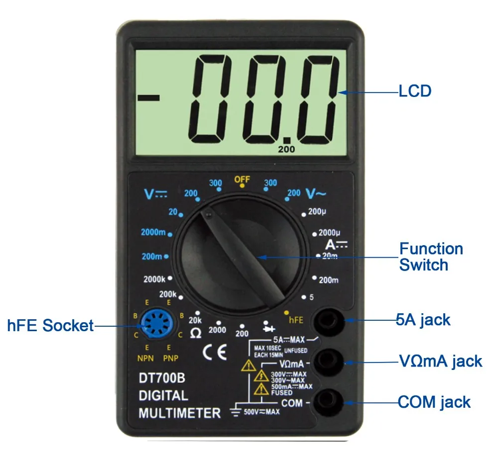 Large Screen Ce Digital Multimeter Dt700b Buy Digital Multimeter
