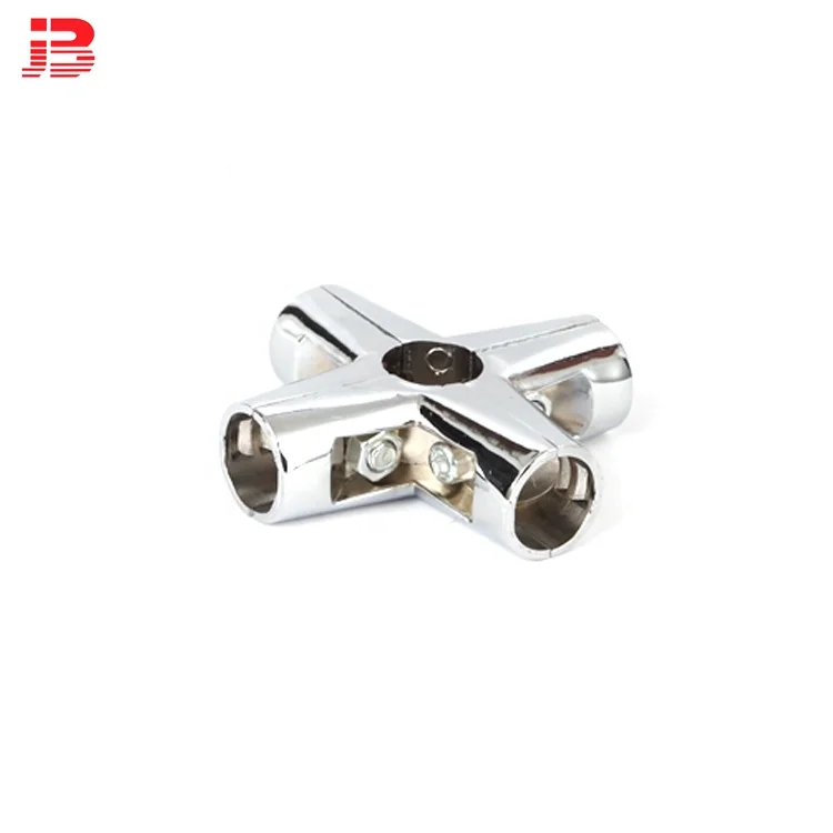 2 ways chrome 25mm steel pipe connector and  round tubing Joiners Joker 25mm factory