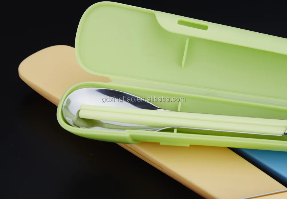 Best Selling Plastic Dinner Sets Stainless Steel Spoon and Plastic Chopsticks